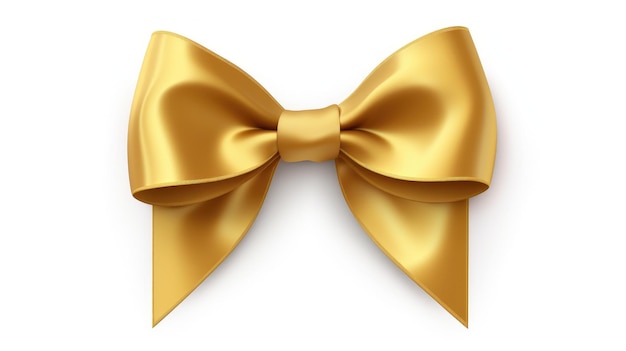 Golden bow isolated on white background