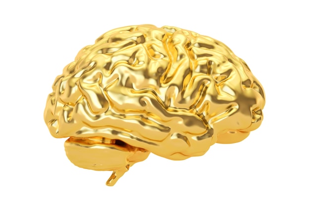 Foto golden brain 3d-weergave