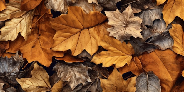 Golden and brown autumn leaves texture