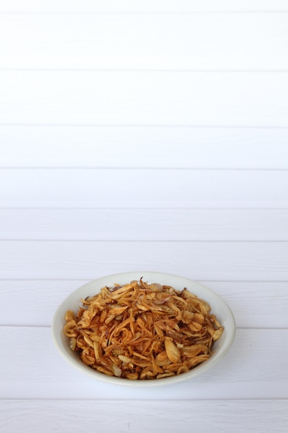 Golden brown and crispy Deep Fried Shallots from Sumenep Madura island Indonesia