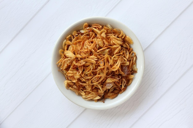 Golden brown and crispy Deep Fried Shallots from Sumenep Madura island Indonesia