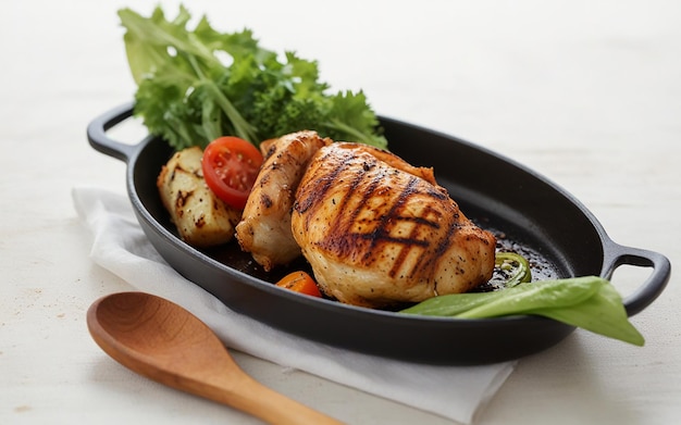 Golden brown grilled chicken