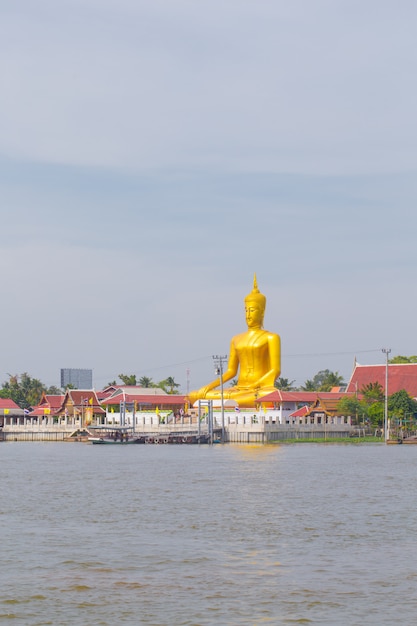 Golden Buddha River Side in Thailand.