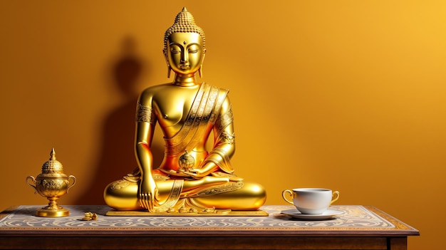 golden buddha statue Gilded Tranquility A Divine Refuge of Inner Peace