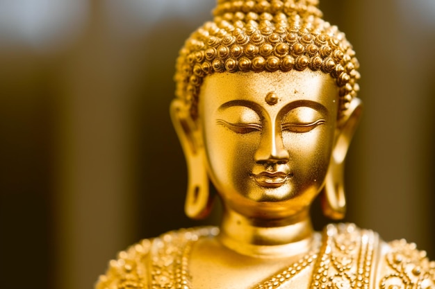 Photo golden buddha statue in the temple