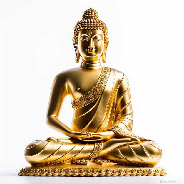золотая статуя Будды на белом фоне