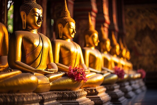 Golden buddha statues