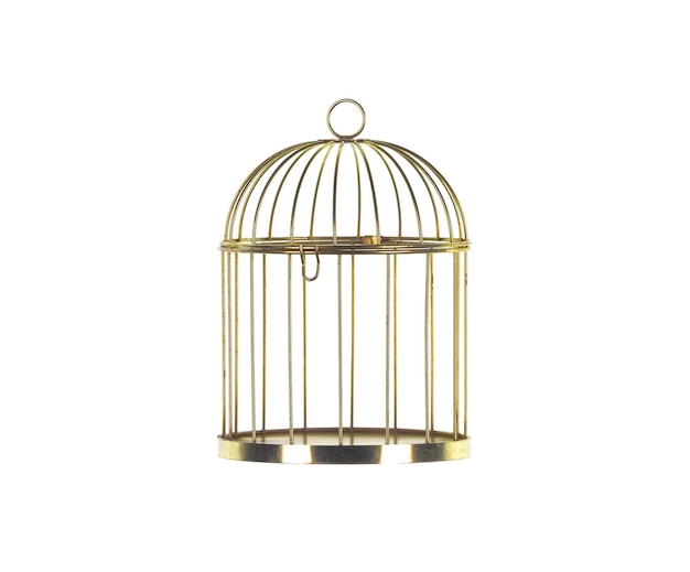 golden cage isolated on white background