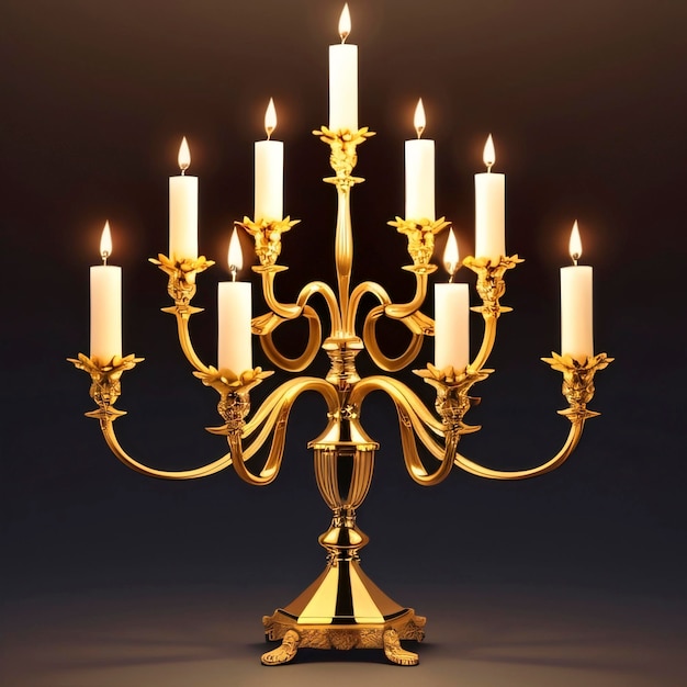 A golden candle holder