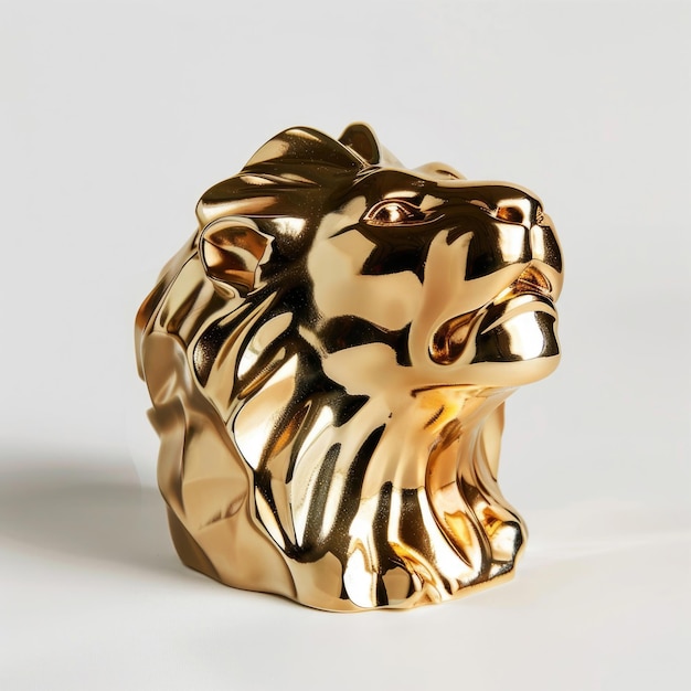 Golden Cannes Lions award on a clean white background