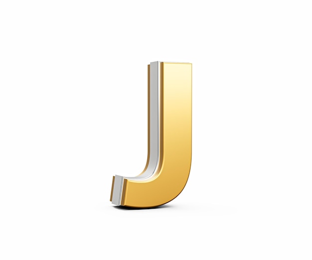 golden capital letter j gleams with sleek modern design bold font with sharp edges 3d illustration