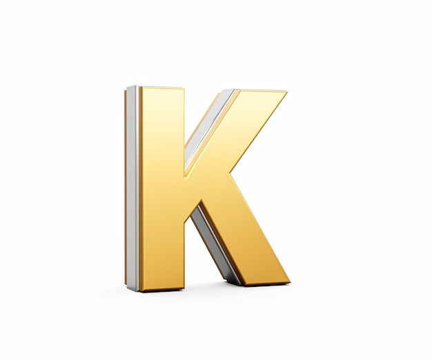 golden capital letter k gleams with sleek modern design bold font with sharp edges 3d illustration