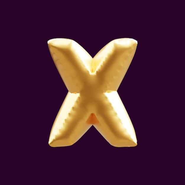 사진 황금 대문자 x 편지 풍선 3d 그림입니다. 황금 대문자 x 편지 풍선의 3d 그림입니다.