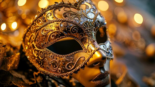 Golden Carnival Mask Elegance