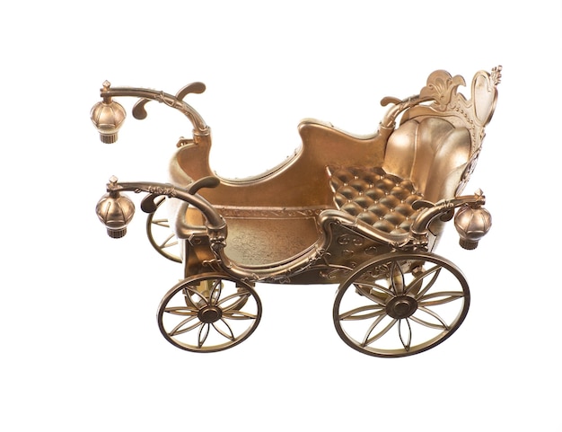 golden carriage isolated on white background