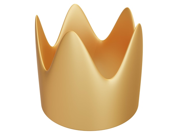 Photo golden cartoon crown 3d render