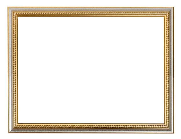 Golden carved wooden picture frame