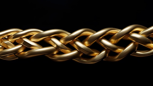 Golden chain on a black background