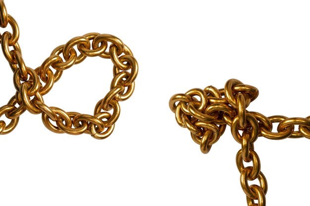 Golden chain isolated on white background