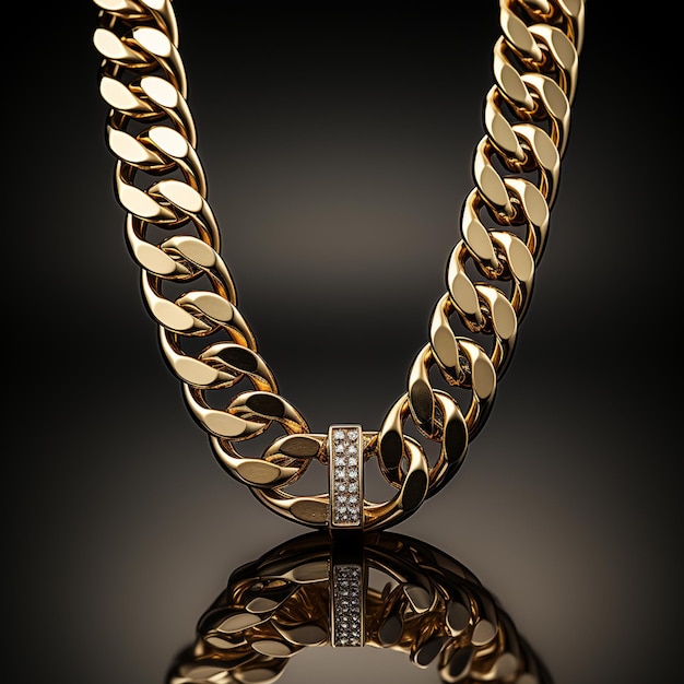 golden chain on a white background close up