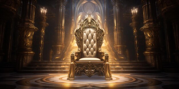 A golden chair in the throne room