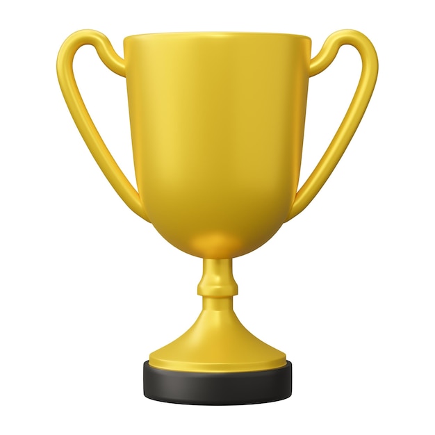 golden champion trophy cup award concept of winner prize sport award success 3d render illustration