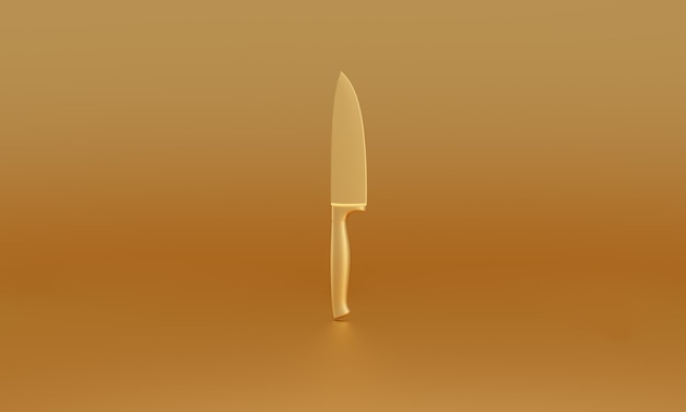 황금 배경에 황금 Chef39s 칼
