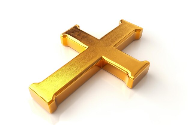 Golden Christian cross for Easter reverence