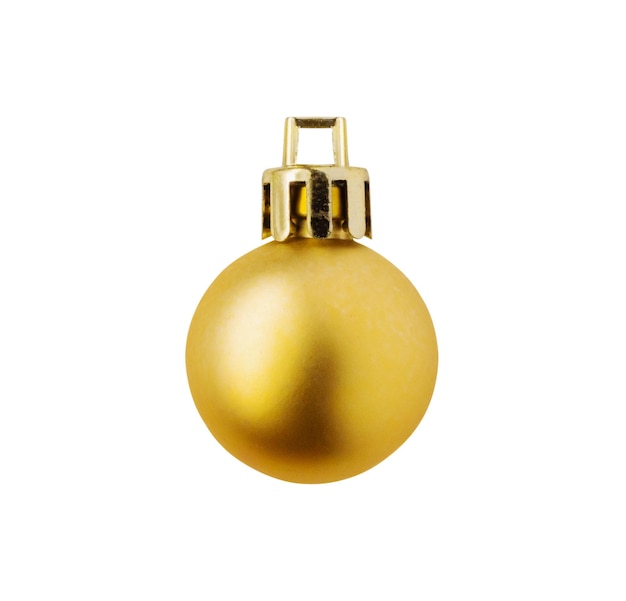 Golden Christmas ball isolated on white background