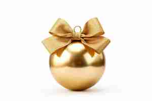 Photo golden christmas ball on white background