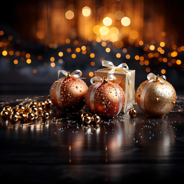 Foto palle d'oro di natale