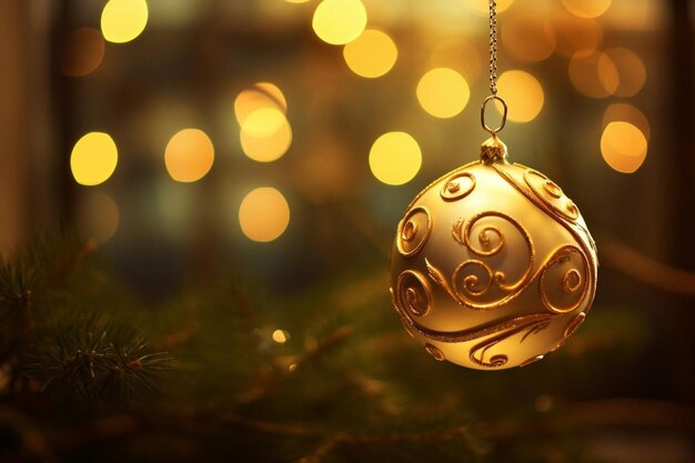 Photo golden christmas ornament