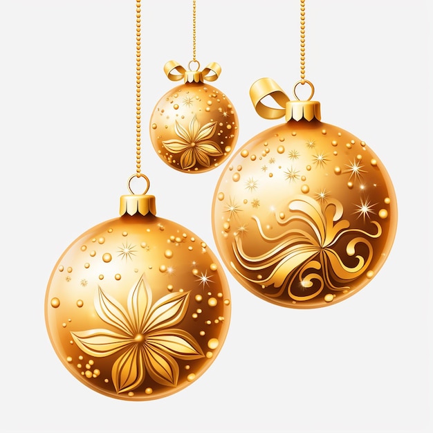 Golden christmas transparent background PNG cliparts free download