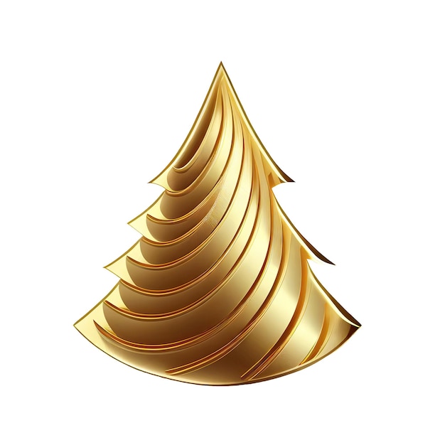 Golden Christmas Tree Gold New Year Fir Golden Xmas Decoration Abstract Generative AI Illustration