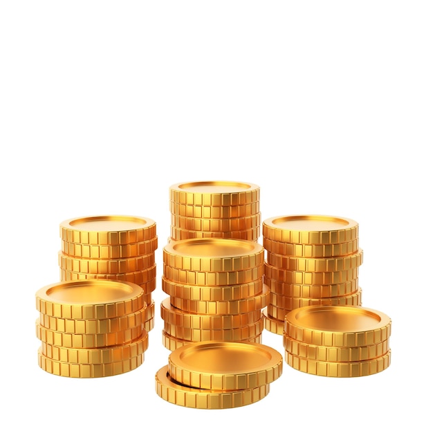 Golden coin Coins stack 3D element 3D illustration