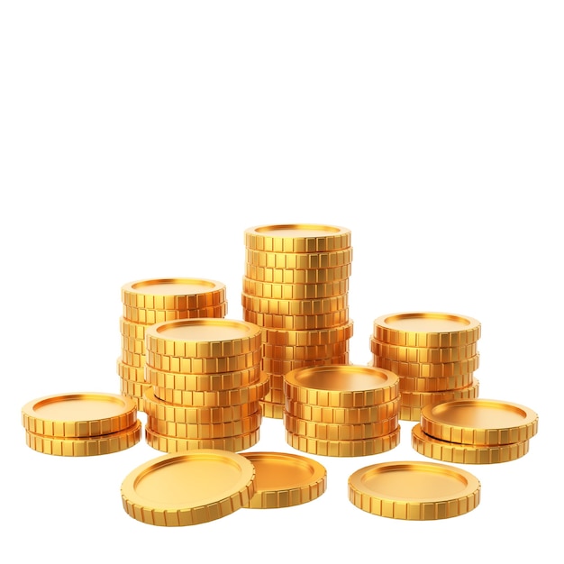 Golden coin Coins stack 3D element 3D illustration