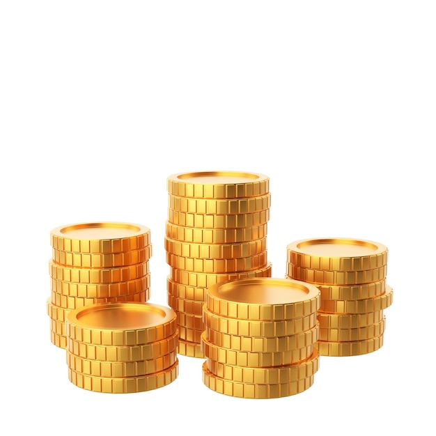 Golden coin Coins stack 3D illustration