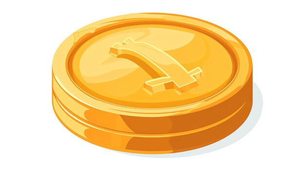 A golden coin with a Bitcoin symbol on it The coin is in a perspective view and the light is shining on it making it look shiny and valuable