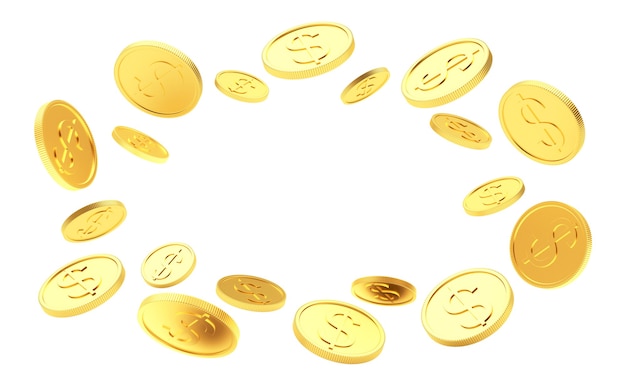 Golden coins arranged in a circle