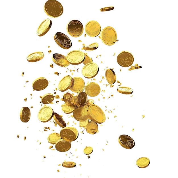 golden coins falling