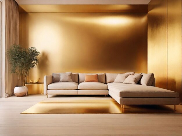 Golden color gradient room background