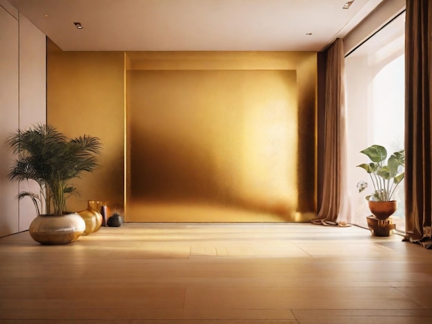 Golden color gradient room background