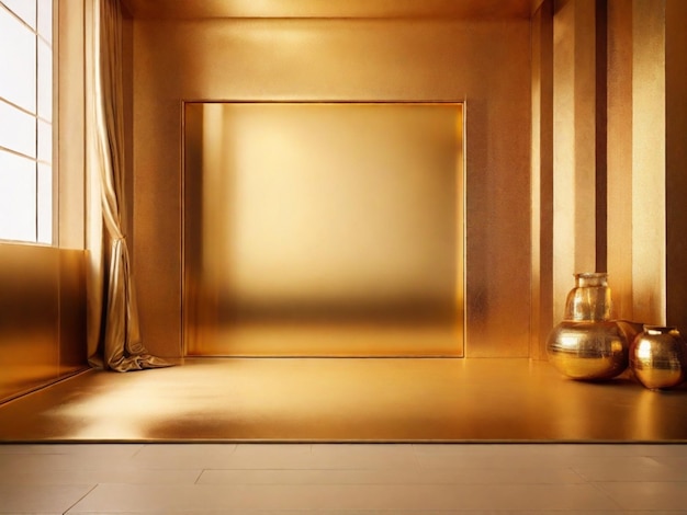 Golden color gradient room background