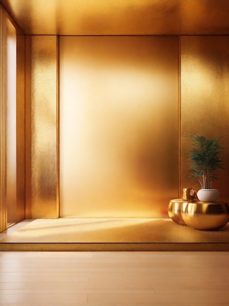 Golden color gradient room background