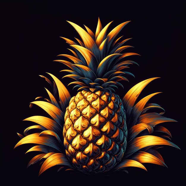 Foto ananas di colore dorato