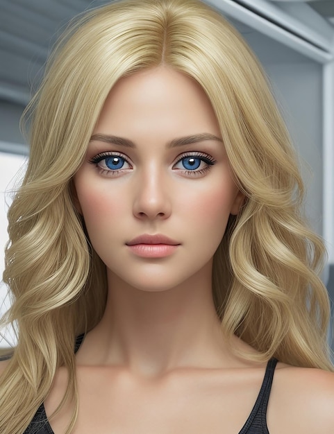 A golden colour hair fashion women photo ai generated