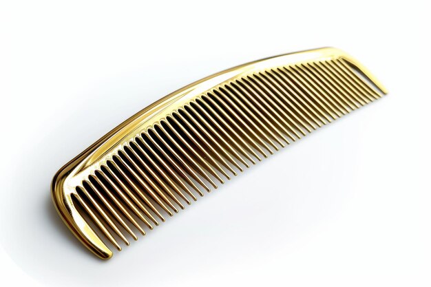 Golden Comb Isolated on White Background