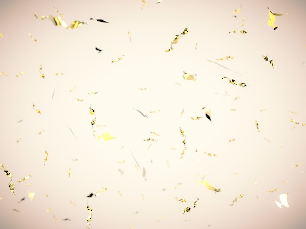 Golden confetti explosion on grey background