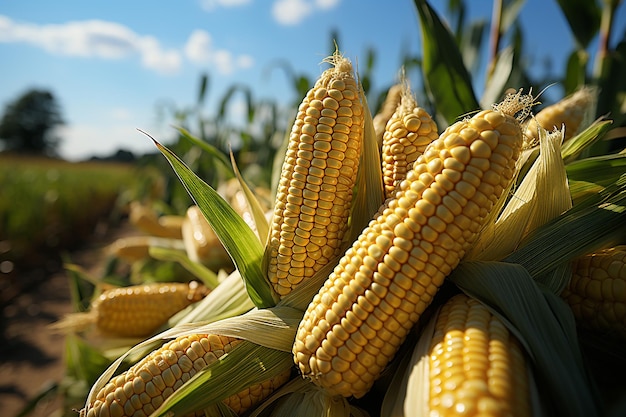 Golden Corn Fields Closeup of a Rural Scene