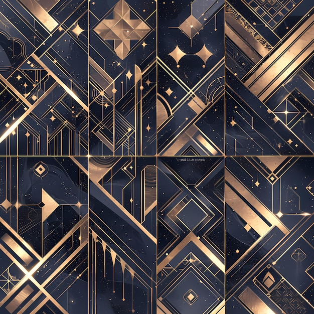 Golden Cosmic Patterns Elegant and Mystical Stock Image